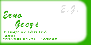erno geczi business card