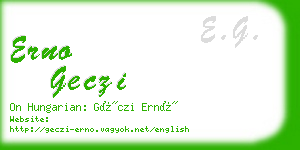 erno geczi business card